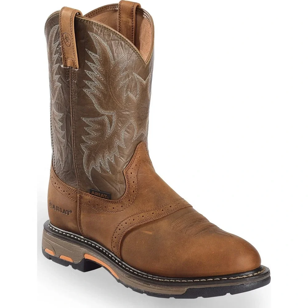 Ariat® (Men's 11.5 D) WorkHog™ EH SR Pull-On Work Boots in Bark - $220